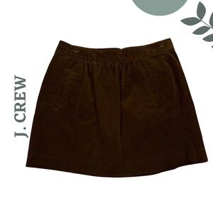 J.CREW Brown Corduroy Mini Skirt w/ Pockets Back Zipper– Size 10 Classic & Cozy